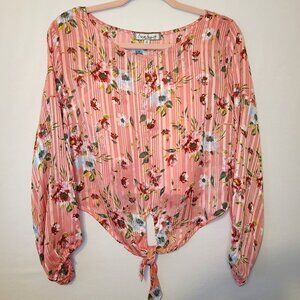 NEW Crave Fame Pink Floral Blouse Size S